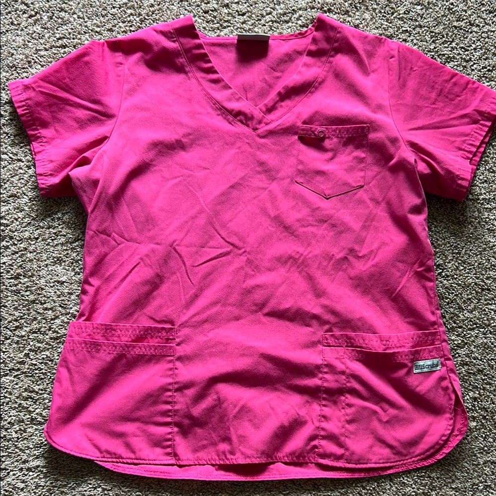 Uniform Advantage Bright Pink Scrub Top